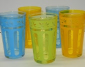 5 Colorful Art Deco Swanky Swigs Juice Glasses