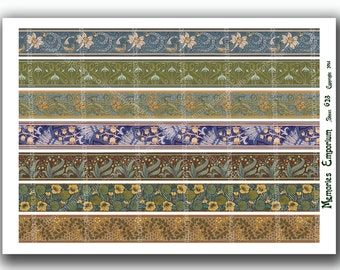 Art Nouveau Borders Digital Collage Sheet DIY Nouveau Strips Floral Patterns for Paper Decoupage Clipart Frames Printable Download 623