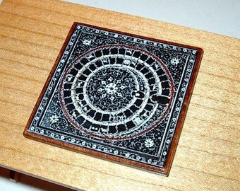 Game of Goose Game Board, Medieval Dollhouse Miniature 1/12 Scale, Hand Made