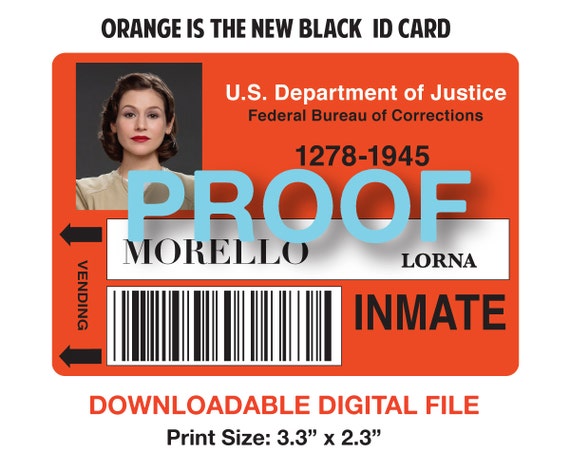 Lorena Morello instant DOWNLOAD inmate ID badge by LazyJclothing