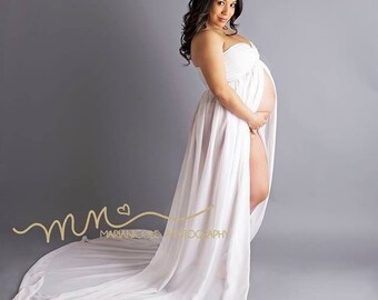 maternity gown chiffon dress sheer jamie
