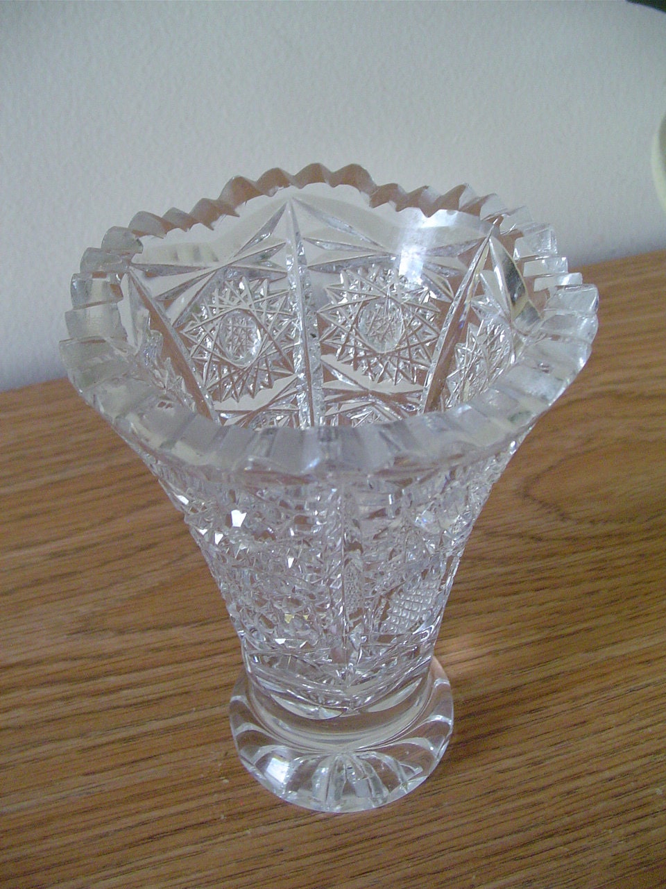 Lead Crystal Glass Vase Antique Lead Crystal Cut Glass Vase