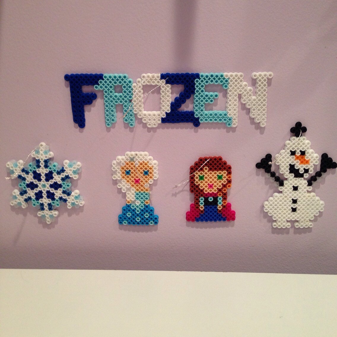 Disney Frozen perler bead Christmas Ornament set with Elsa