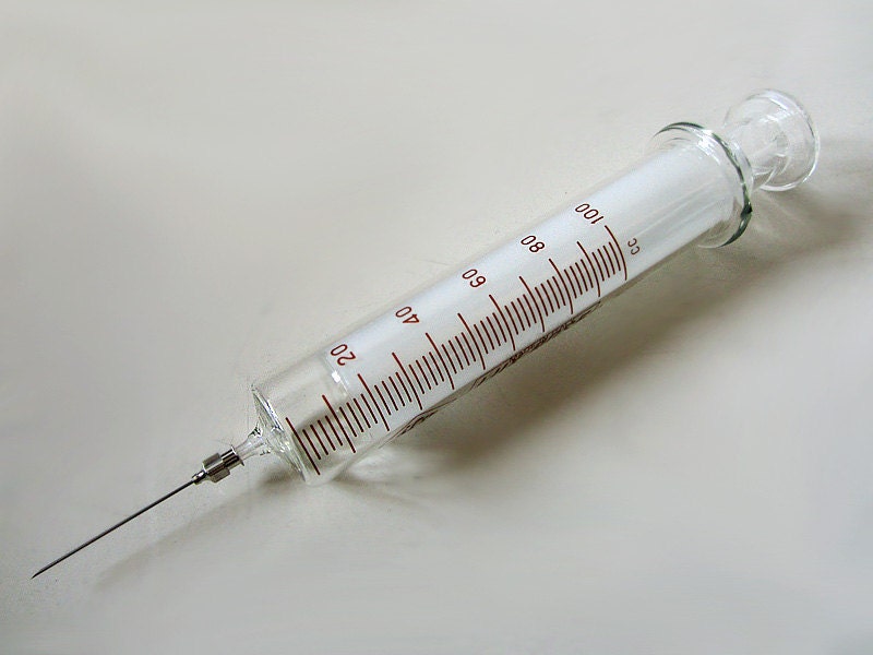 Vintage Glass Syringe With Needle