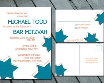 Bar mitzvah invite | Etsy