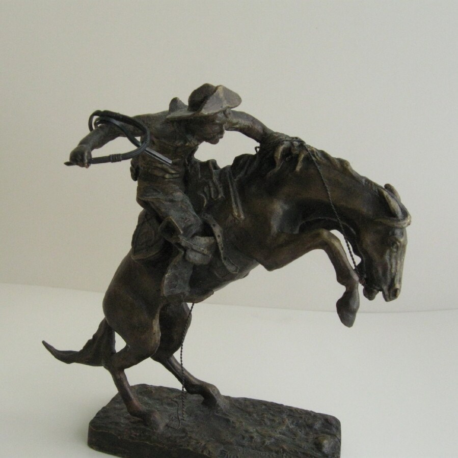 Bronze Frederic Remington The Bronco Buster Franklin Mint
