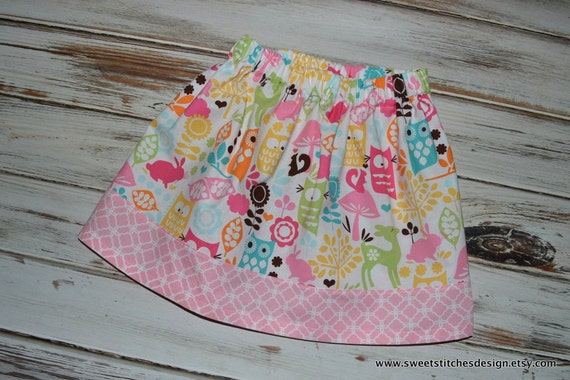 Spring Bunny Little Girl Skirt Boutique Toddler Twirl Skirt