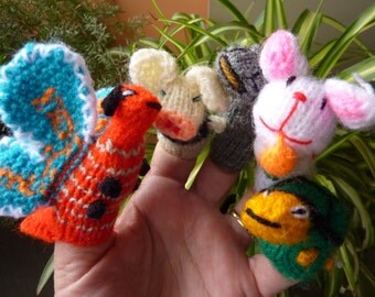 animal finger puppets set of 5