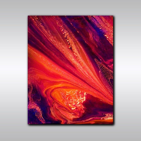 Jewel Toned Wall Decor Modern 5x7 Abstract by ColourInMotionStudio