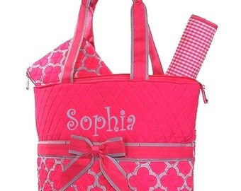 Personalized Diaper Bag Zebra & Hot Pink by MauriceMonograms