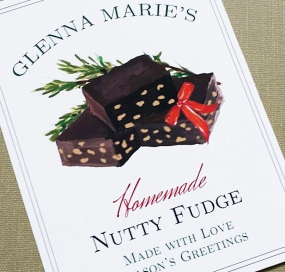 Homemade Fudge Label or Tag with Personalized Name and Text