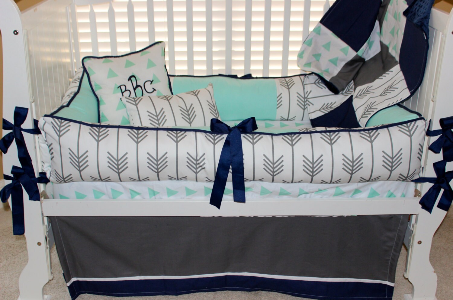 Custom baby bedding 6 pc set woodland deer forest lodge