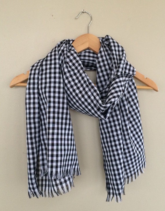 Gingham Blanket Scarf / Black and White / by SaffronandNutmeg