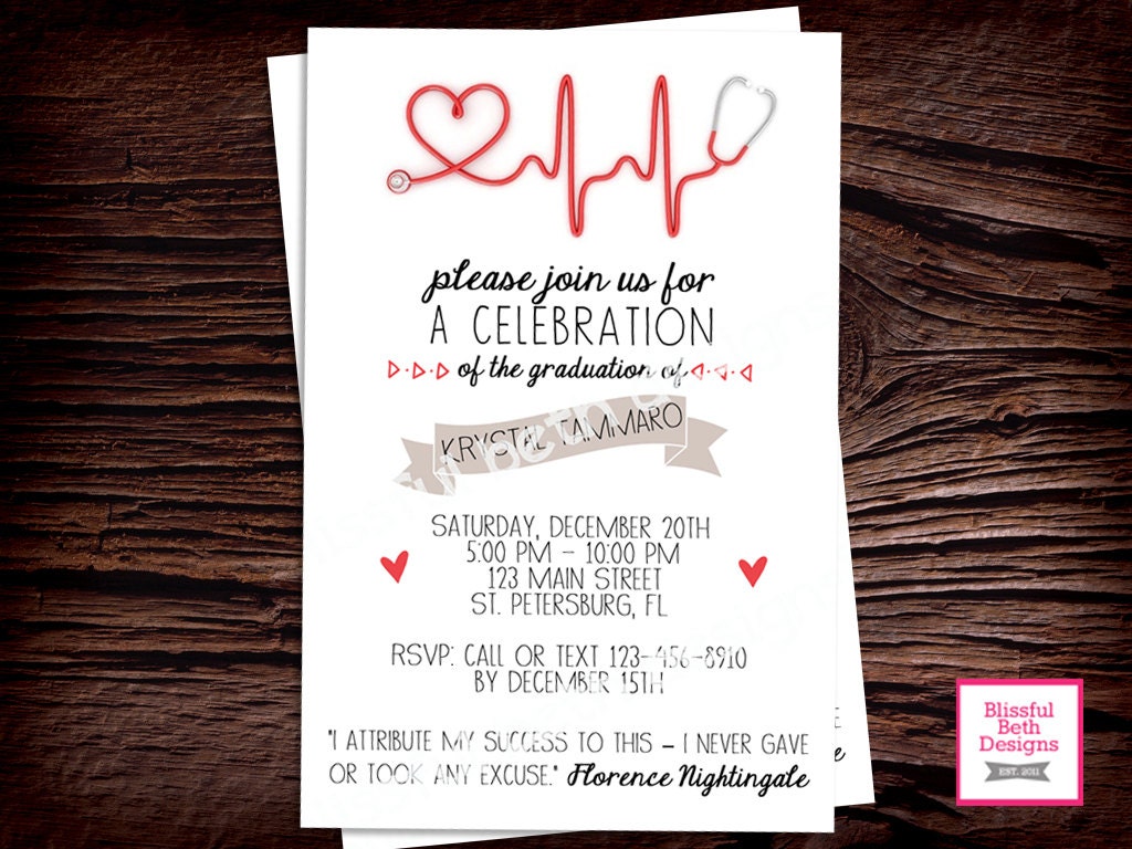 Nursing School Graduation Announcements Invitations 1