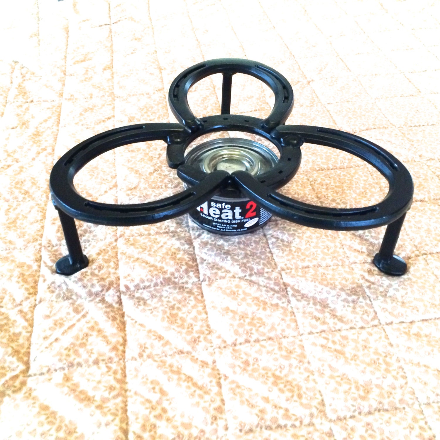 Cast iron pot stand great as fondue stand for sauces chili