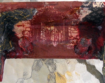 Small Burgundy Goth Collage Wall Shelf