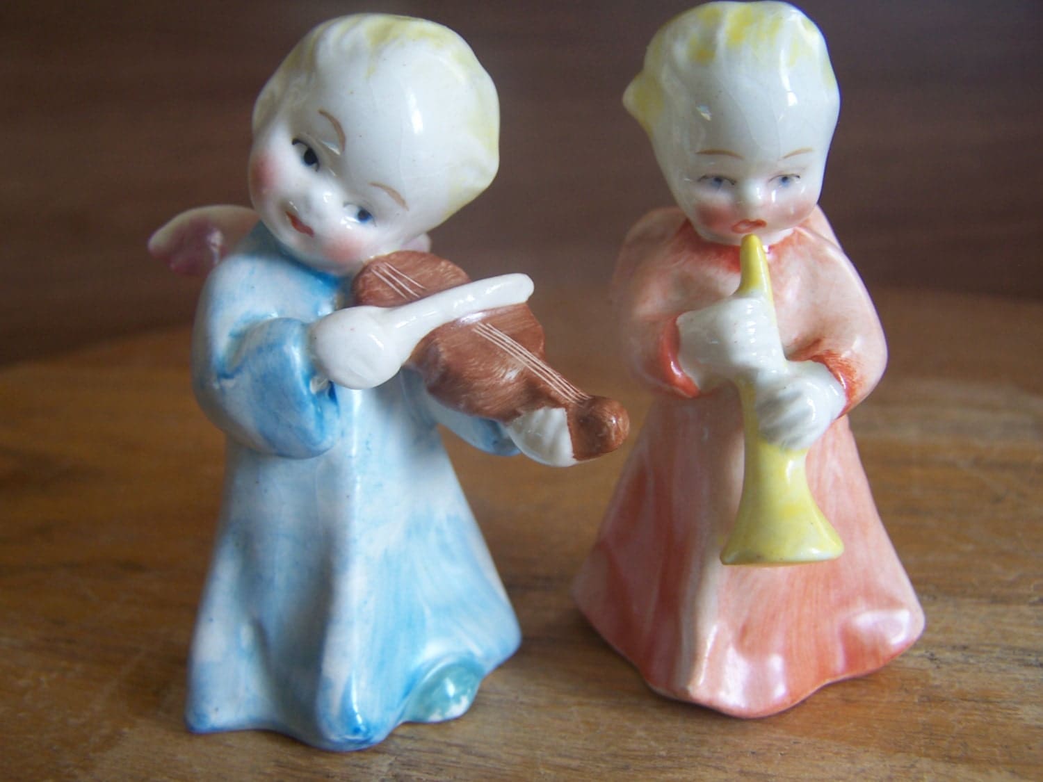 Pair of Vintage Hummel Goebel Angel Figurines Musical