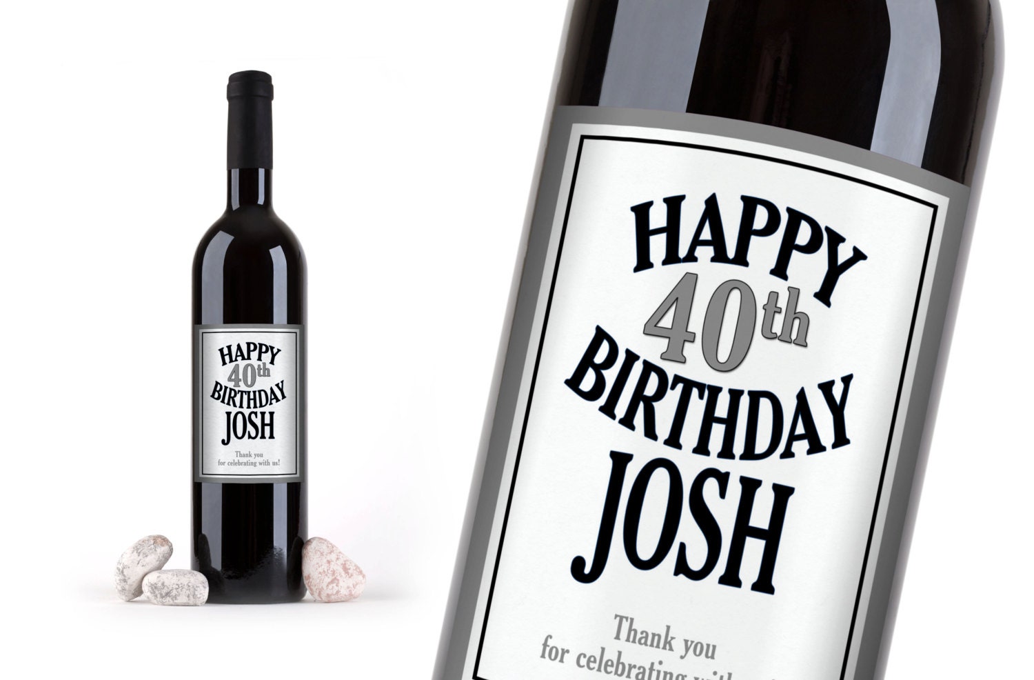 Custom Birthday Wine Bottle Labels Personalized by SouthernSticker