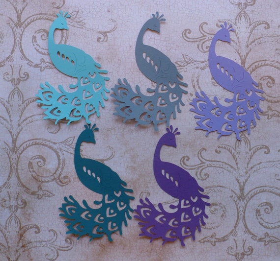 Download Items similar to Peacock / Bird Shapes - Die Cut pieces ...