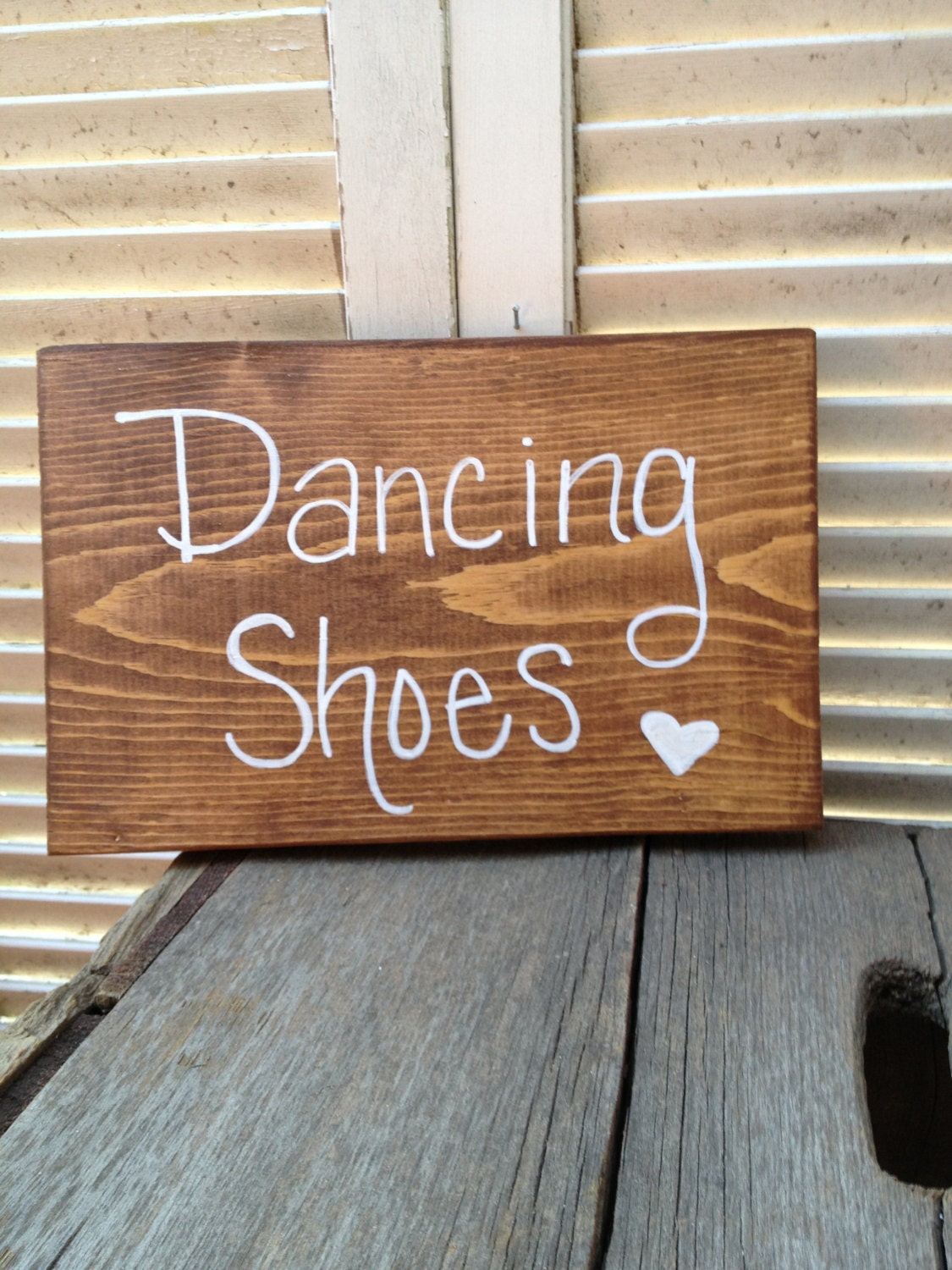Wooden Dancing Shoes Sign Wedding Reception by ShopFannieJanes