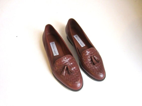 etienne aigner loafers / brown leather loafers 7