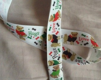 Pug lanyard - for dog lovers - grosgrain ribbon - made from a yard of ribbon with swivel clip attached