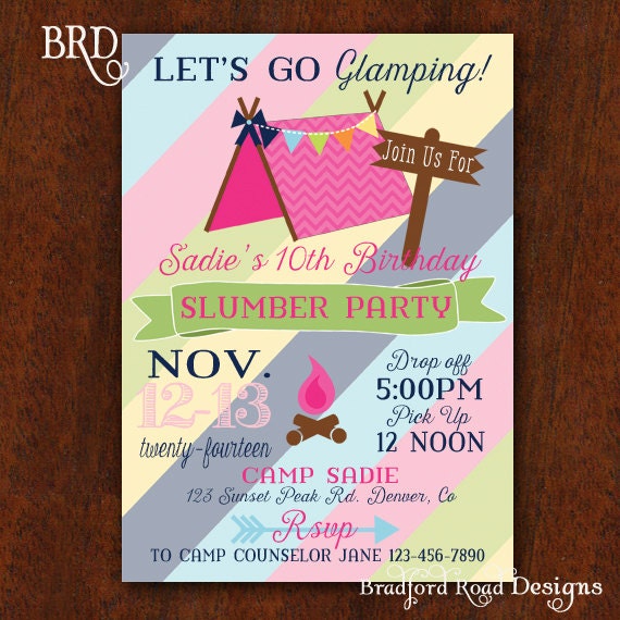 Glamping Party Invitations 1