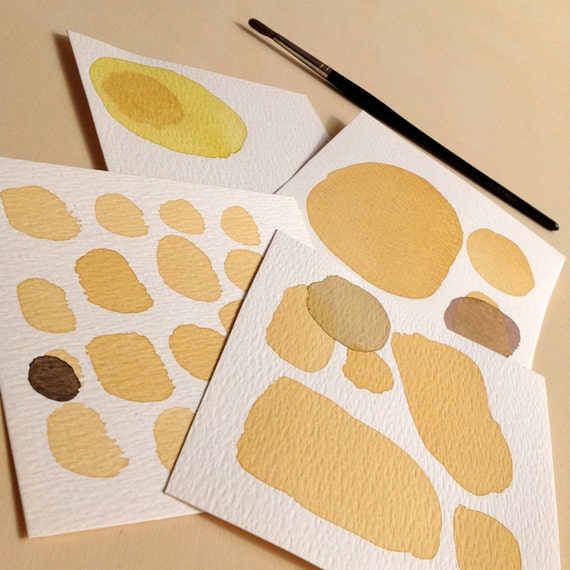 Earth tones watercolor painting neutral tones by FrancescaLancisi