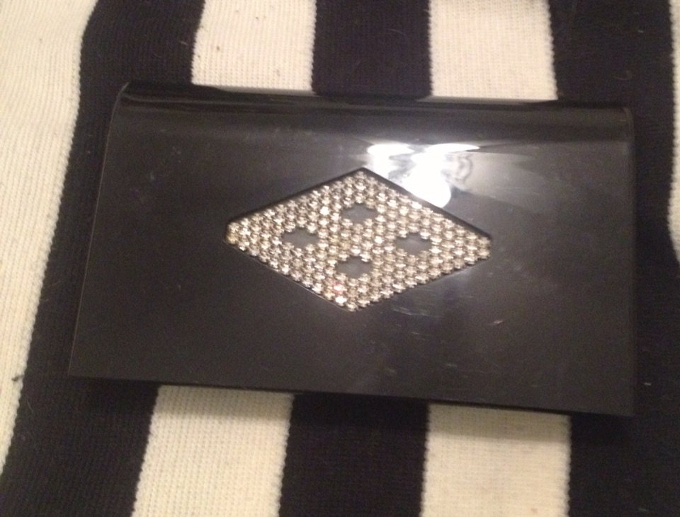 black lucite clutch