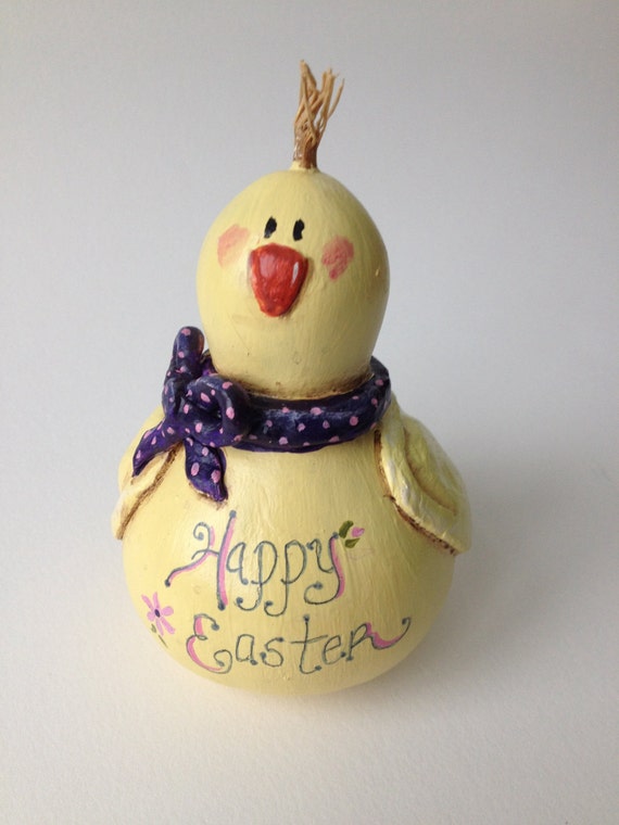 Gourd Chick For Easter Natural Gourd Hand Painted Ornaments   Il 570xN.708134855 Jsbd 