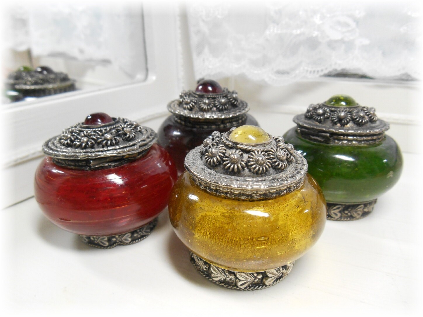 Vintage Jeweled Tone Pill Box Collection by jewelsofthecity