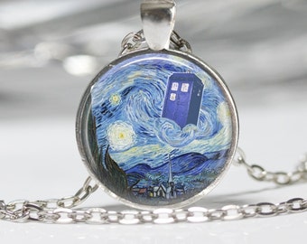 Dr. Who Necklace Tardis Jewelry Starry Night Necklace