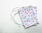 Christmas Fabric Gift Bags, Fully Lined with Satin Drawstring - Set of 2 - Christmas Gift Bags, Red and Green