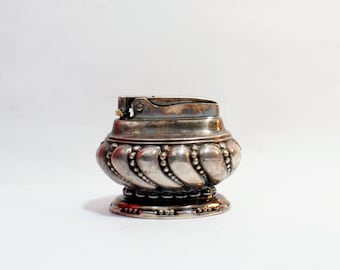 Ronson Crown Table Lighter Vintage Silver Plated Cigarette Silverplate Top Plate Antique Art Lighters Usa Deco 1940 Newark Nj