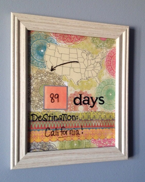Items similar to Dry Erase Vacation Countdown, Framed Dry Erase Board