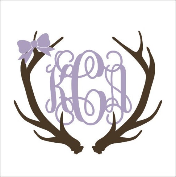 Download Antler Monogram Decal Car Deal with Bow by CustomVinylbyBridge