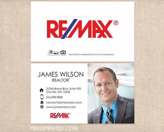 REMAX realtor deluxe business cards thick color both sides