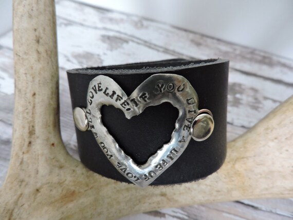 Items similar to Life of Love Heart Cuff on Etsy