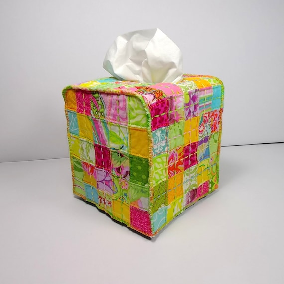 Kleenex Box Cozy Tissue Box Cover Hand Quilted by moodstrings