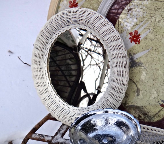 Round Wicker Mirror White Wicker Mirror Wicker Round Mirror
