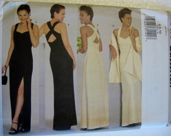 Butterick Misses Womens Evening Dress Gown and Stole Sewing Pattern 6463 UC Uncut FF Size 6 8 10
