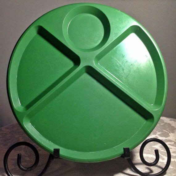 Vintage Green Plastic Snack Plate Haute Juice