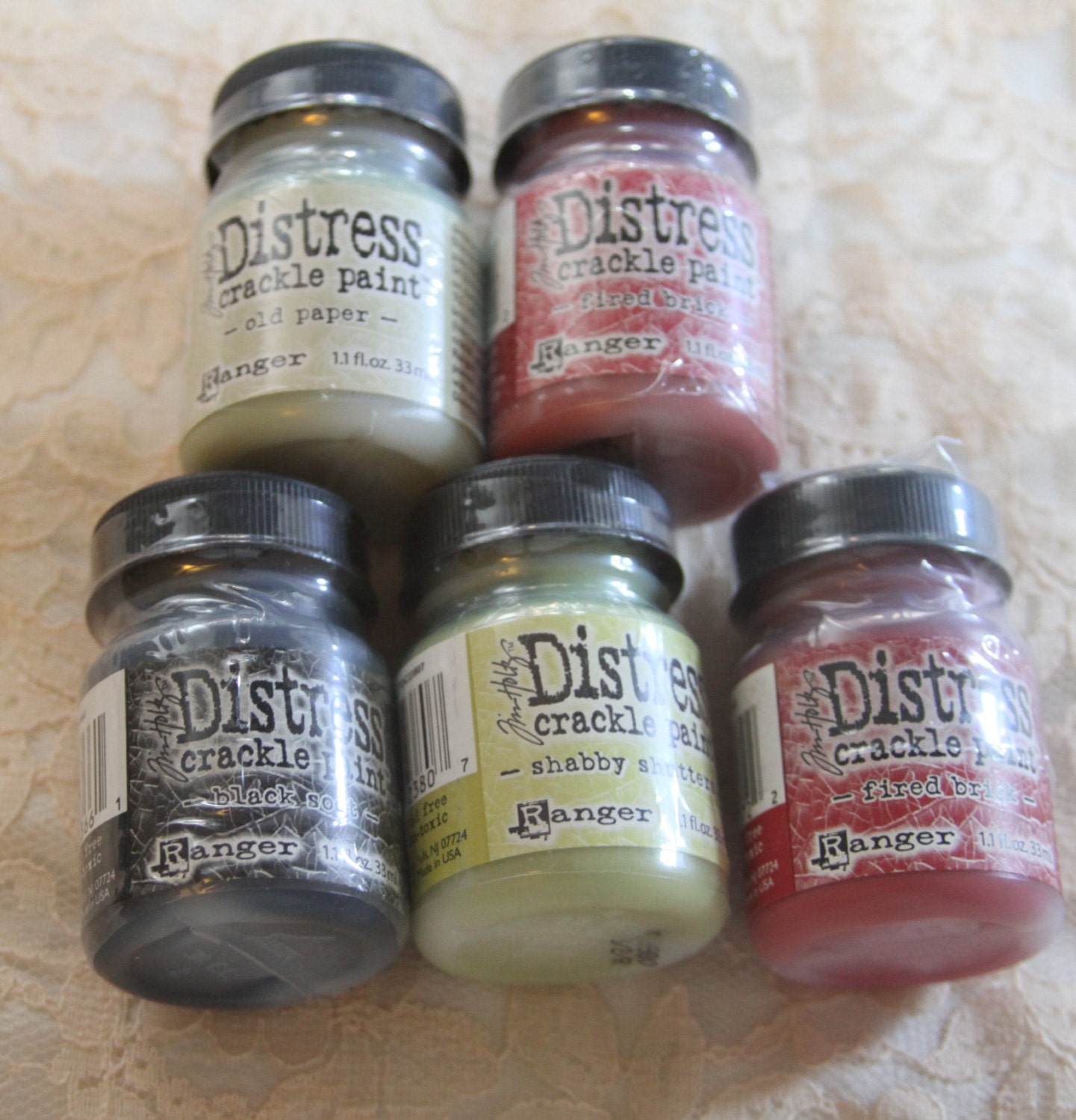 SALE Ranger Tim Holtz Distress Crackle Paint Lot Altered