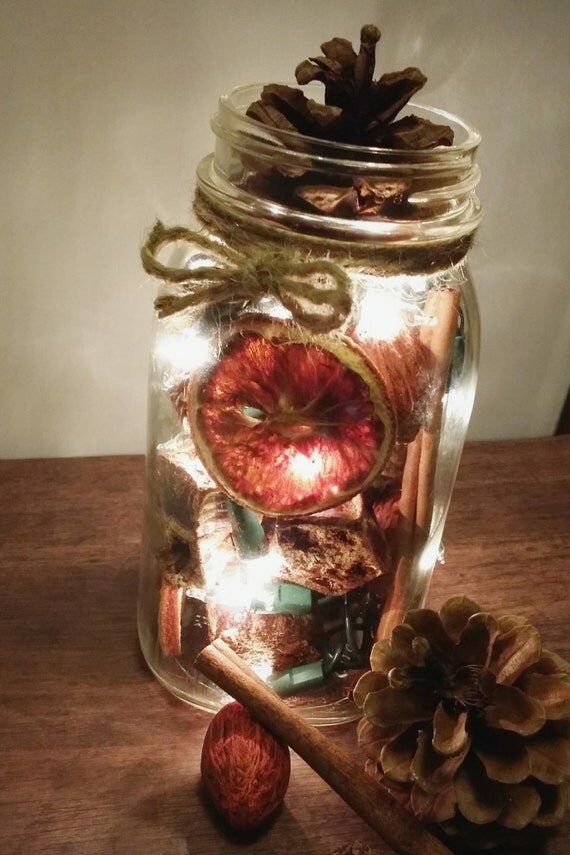 Items similar to Lighted Potpourri Mason Jar on Etsy