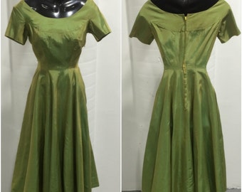 1940s Shot Taffeta Party Dress