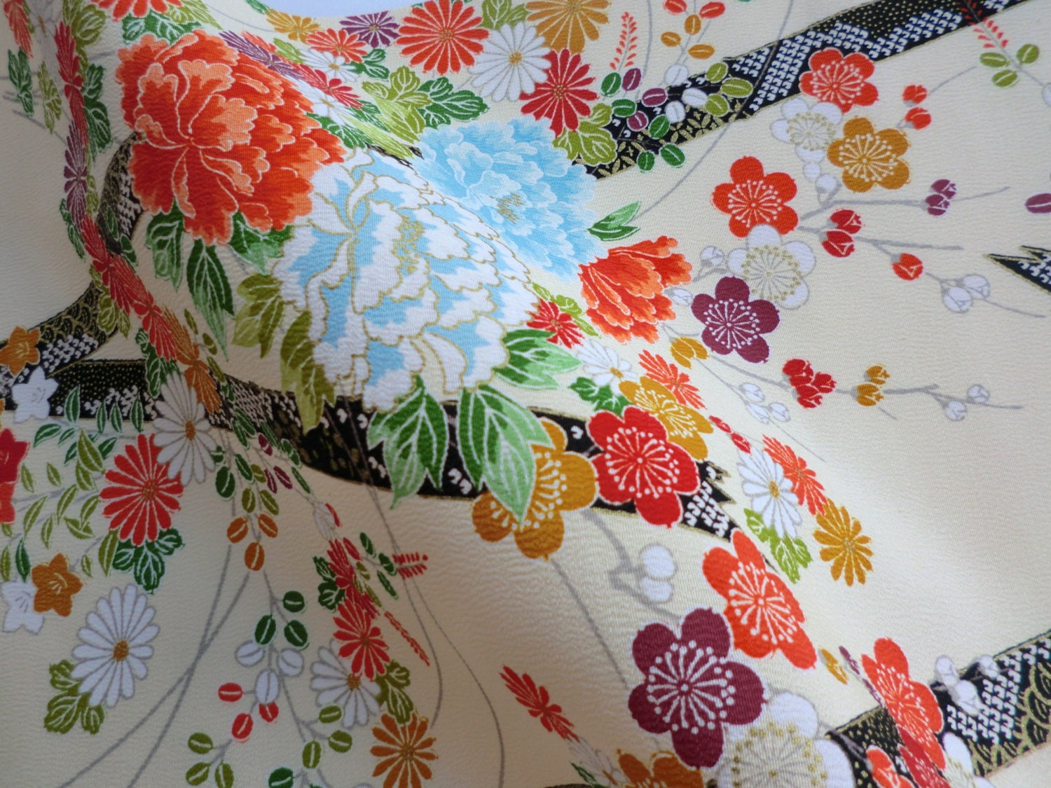 japanese silk fabric panel Kimono silk fabric japanese silk