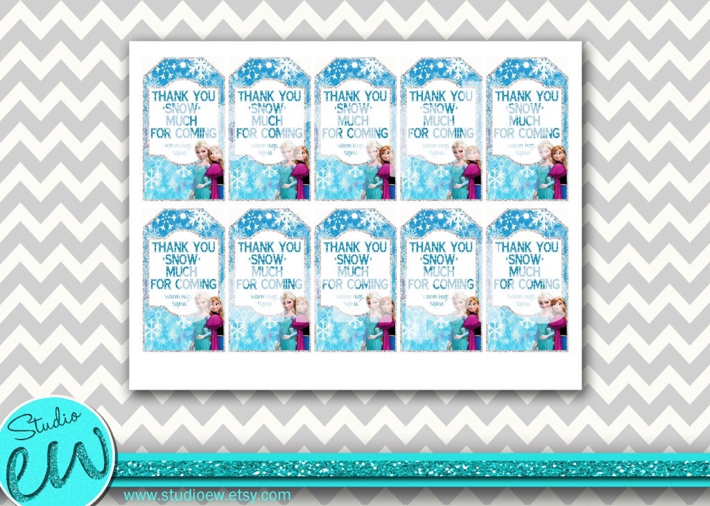 Frozen Thank You Tags Printable Frozen Gift Tags by StudioEW