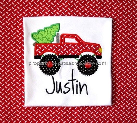 monster truck christmas shirt