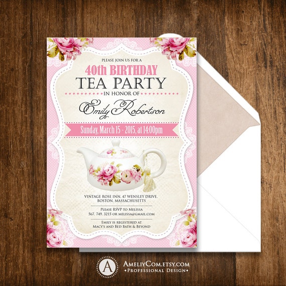 Tea Birthday Party Invitations 5