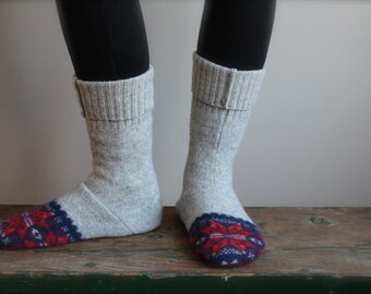 Women's Felted Wool Slippers Wool slippers by TheReclaimedEwe